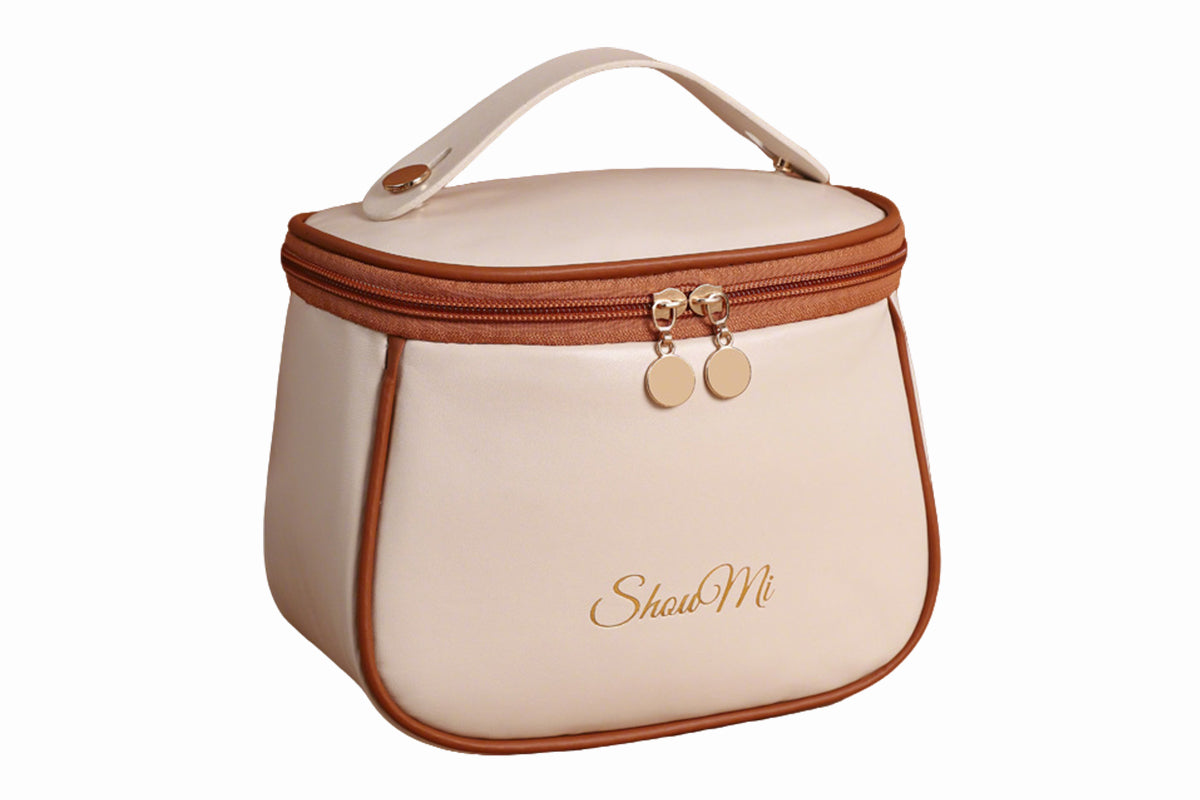 Large Capacity Waterproof PU Travel Makeup Bag Cosmetic Organizer with Brush Holder