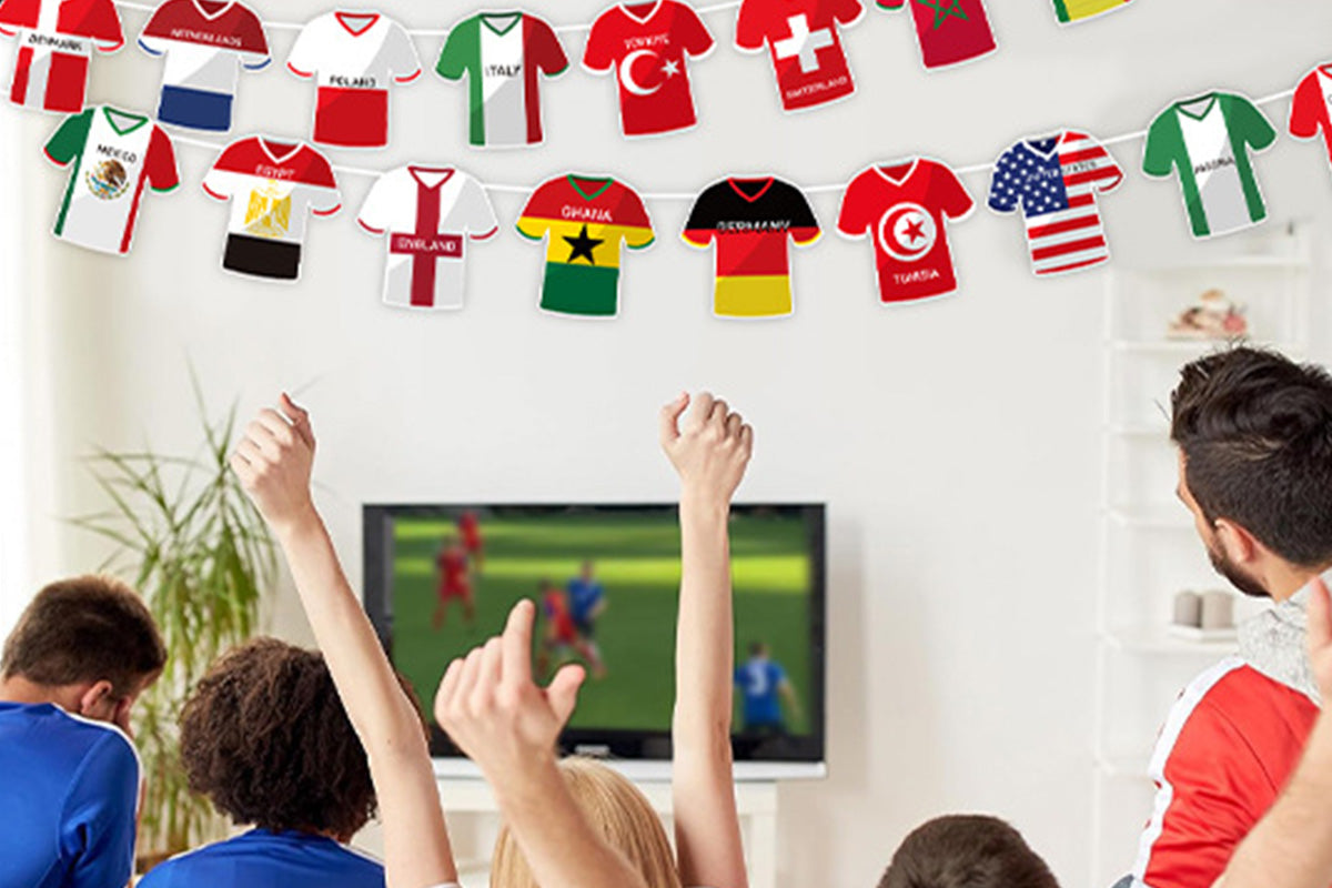 49 Pcs World Cup Party Bunting Soccer Jersey Flag Pennant Banner for Sports Theme Decor