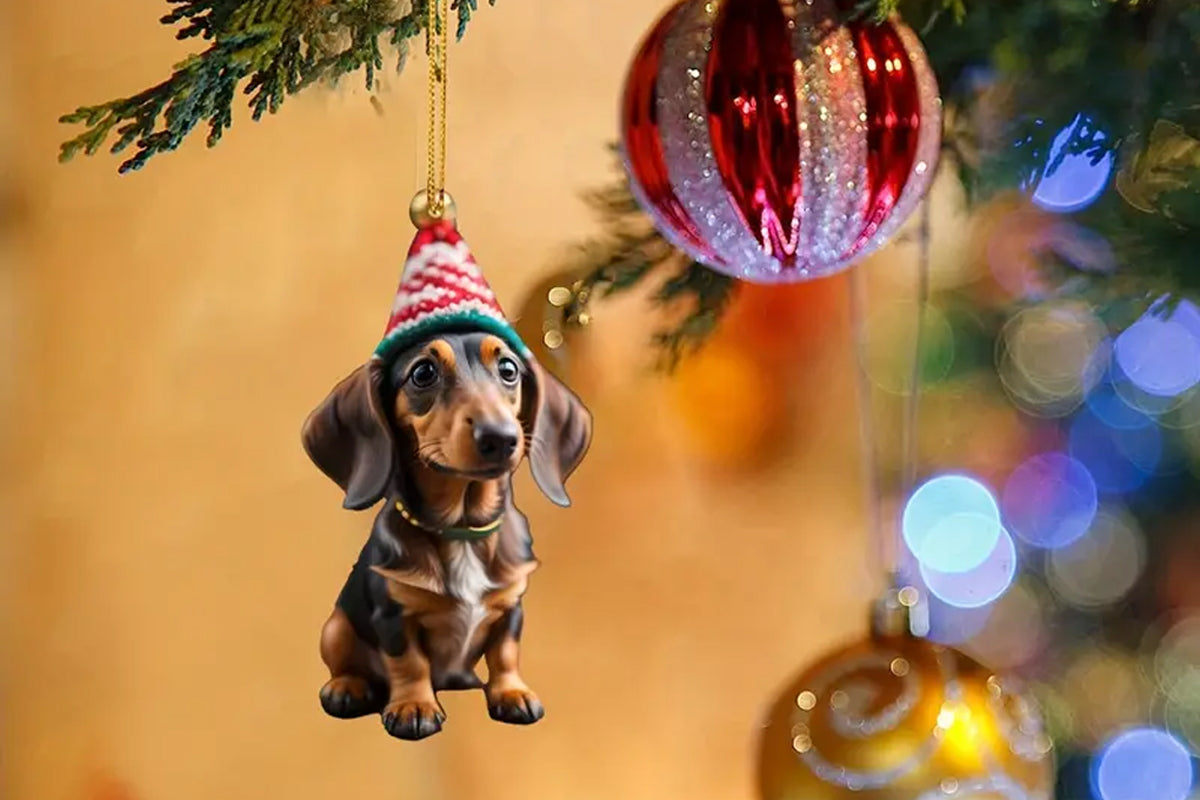 14Pcs Dachshund Dog Christmas Ornaments Xmas Tree Decor
