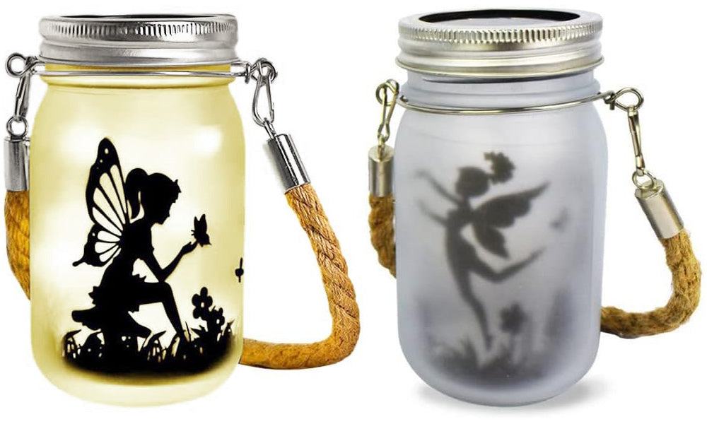 2Pcs Solar Fairy Jars Outdoor Garden Decorative Lights