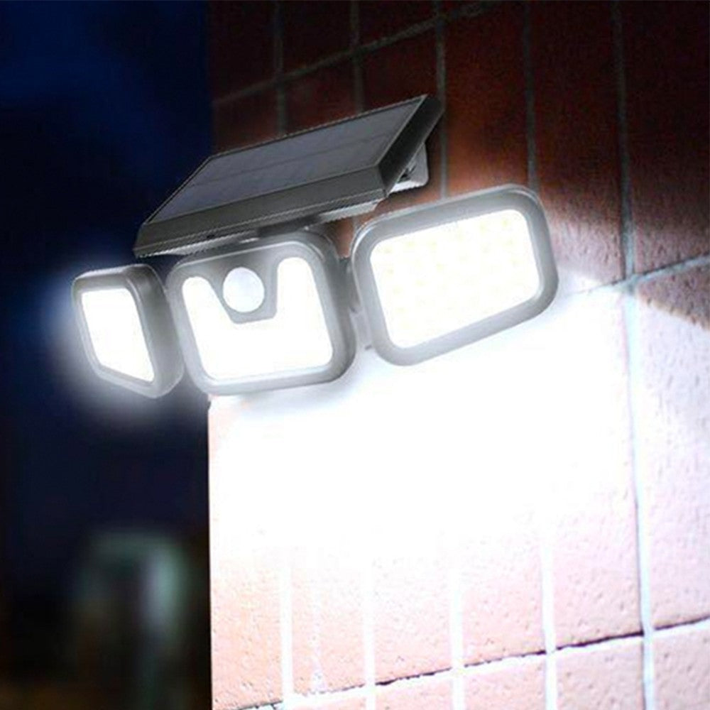 1Pc 3-Head Motion Sensor Solar Light Adjustable 100COB Spotlights