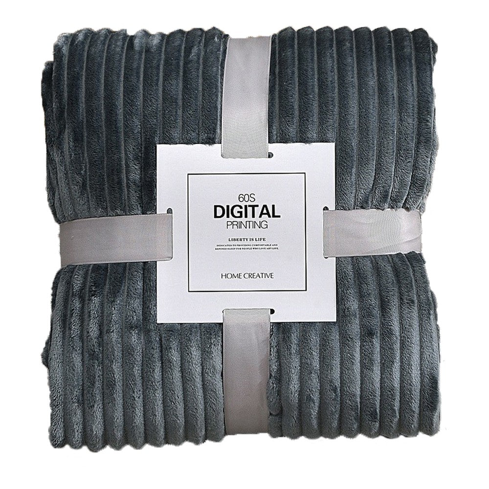 200x230cm Winter Warm Bedding Plush Blanket Sofa Throw Blanket - Dark Grey