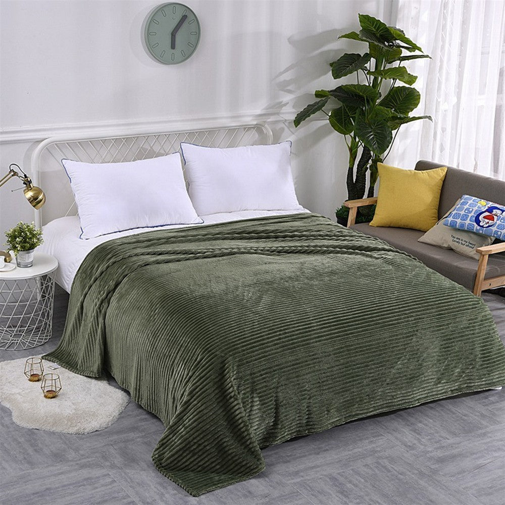 200x230cm Winter Warm Bedding Plush Blanket Sofa Throw Blanket - Green