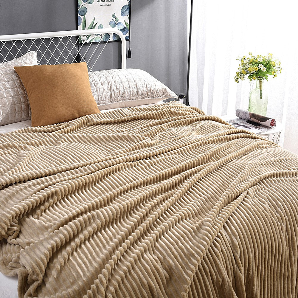 200x230cm Winter Warm Bedding Plush Blanket Sofa Throw Blanket - Khaki