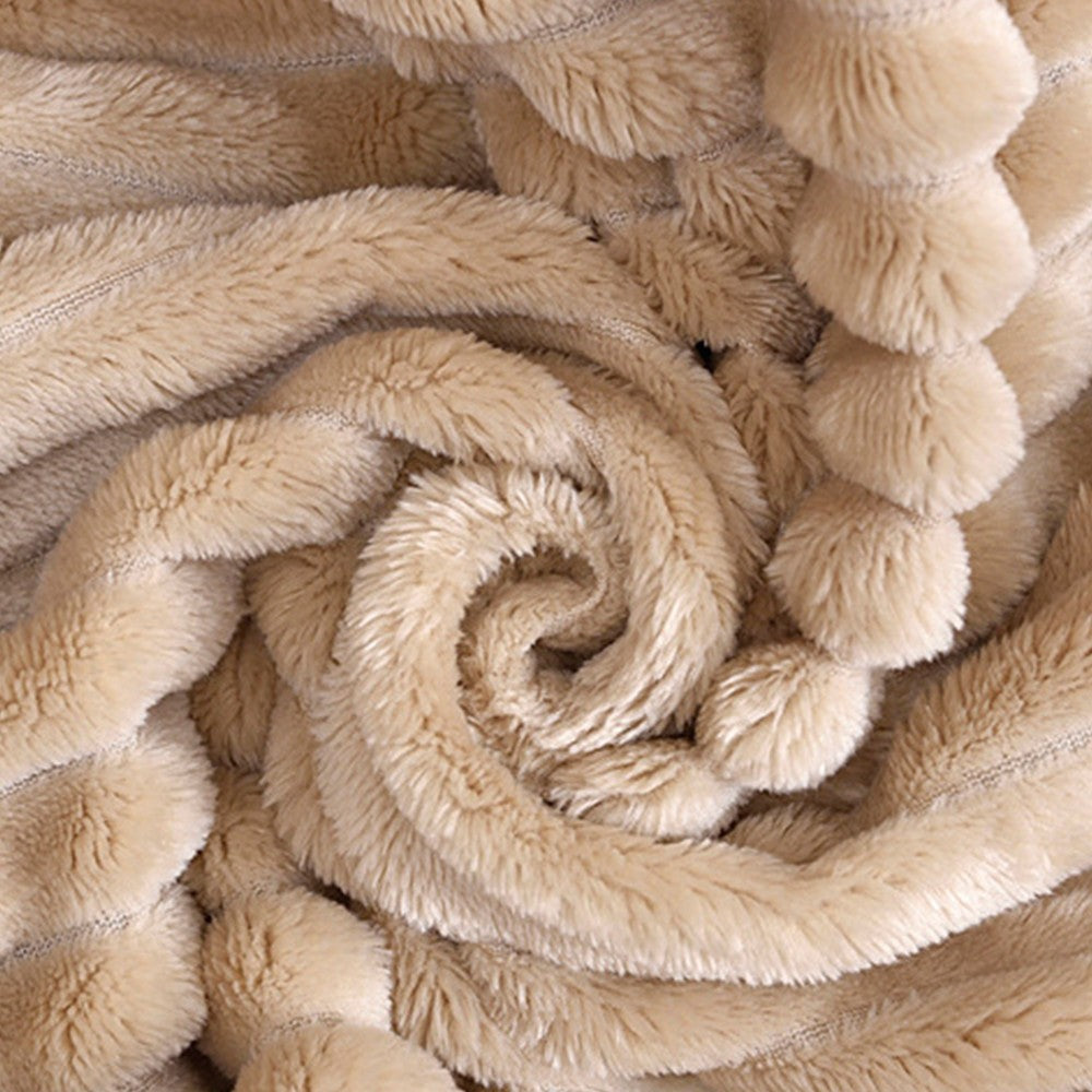 150x200cm Winter Warm Bedding Plush Blanket Sofa Throw Blanket - Khaki