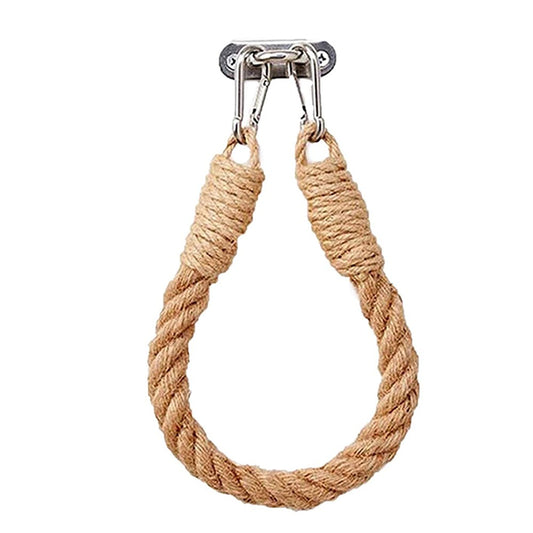 Bathroom Jute Rope Toilet Paper Holder Wall Mounted Curtain Strap - Brown