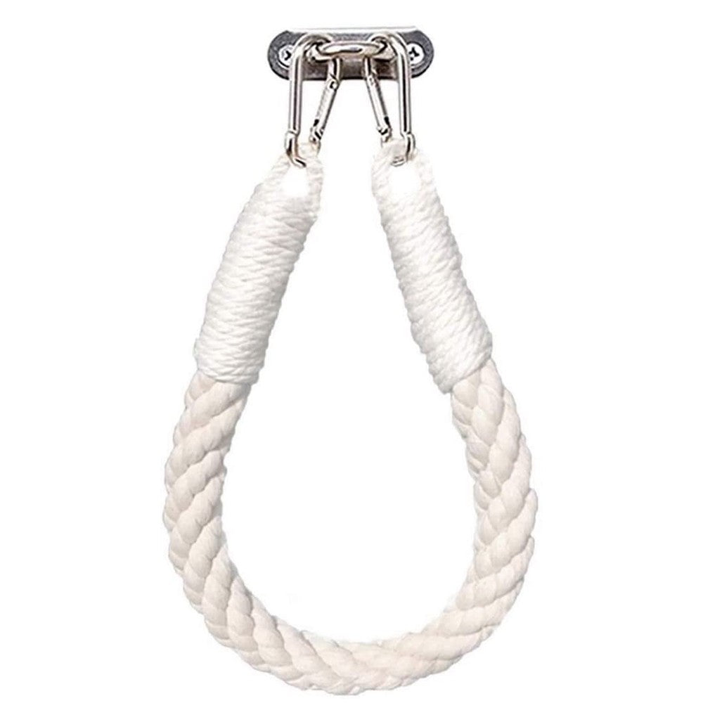 Bathroom Cotton Rope Toilet Paper Holder Wall Mounted Curtain Strap - White