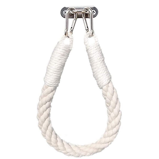 Bathroom Cotton Rope Toilet Paper Holder Wall Mounted Curtain Strap - White