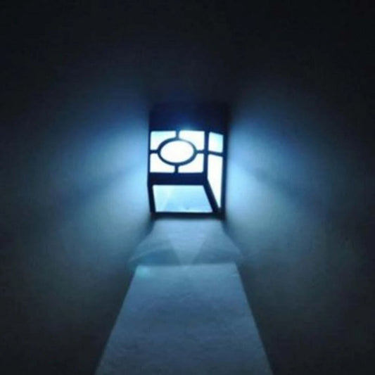 4Pcs Solar Wall Lamp Garden Fence Light Outdoor Decor Night Light - White Light