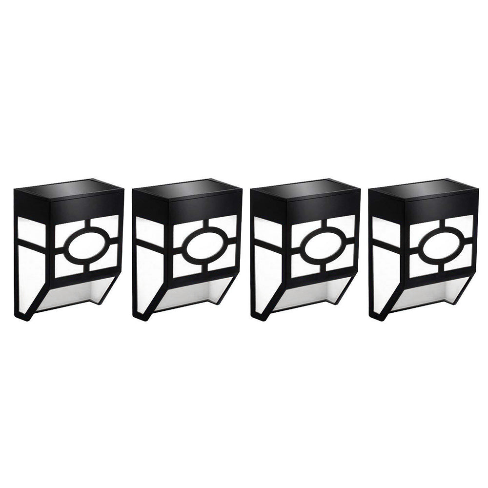 4Pcs Solar Wall Lamp Garden Fence Light Outdoor Decor Night Light - Warm Light