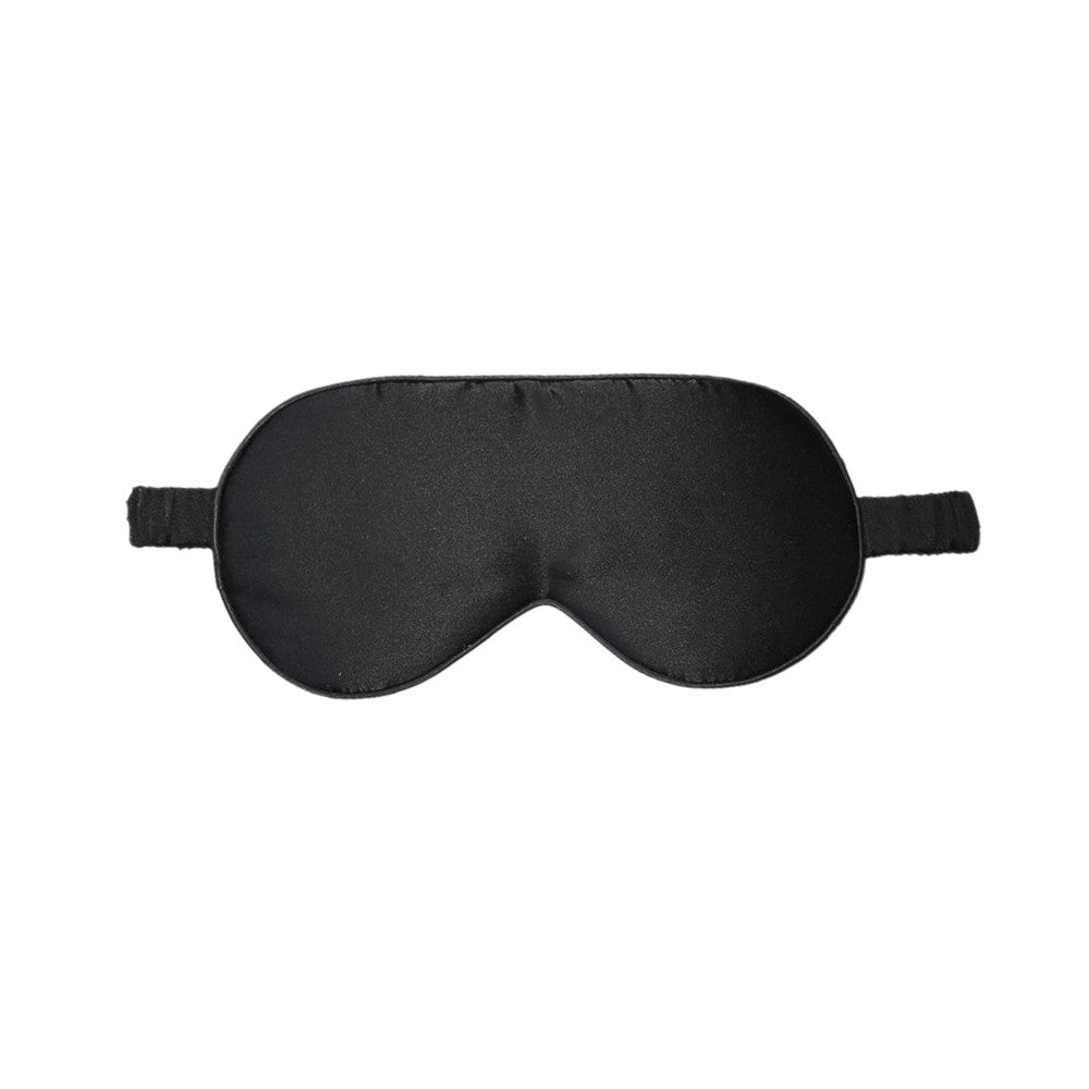 1Pc Pure Mulberry Silk Sleep Eye Mask Light Blocking Blindfold - Black