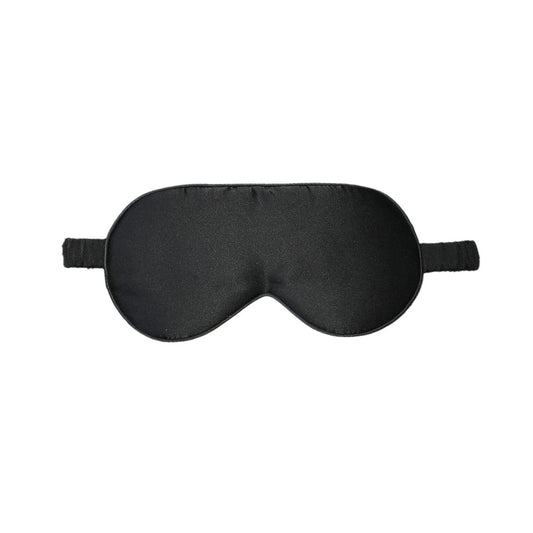 1Pc Pure Mulberry Silk Sleep Eye Mask Light Blocking Blindfold - Black