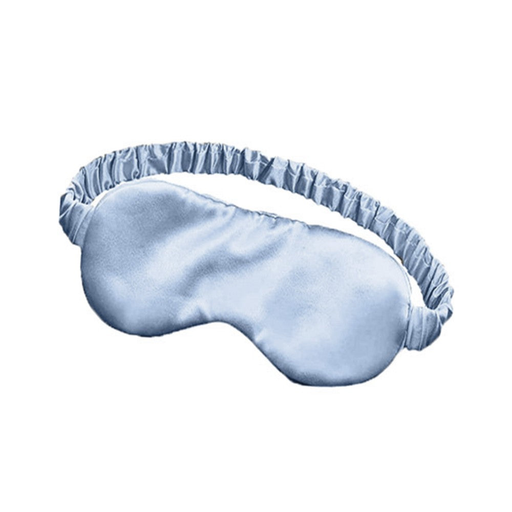 1Pc Pure Mulberry Silk Sleep Eye Mask Light Blocking Blindfold - Blue