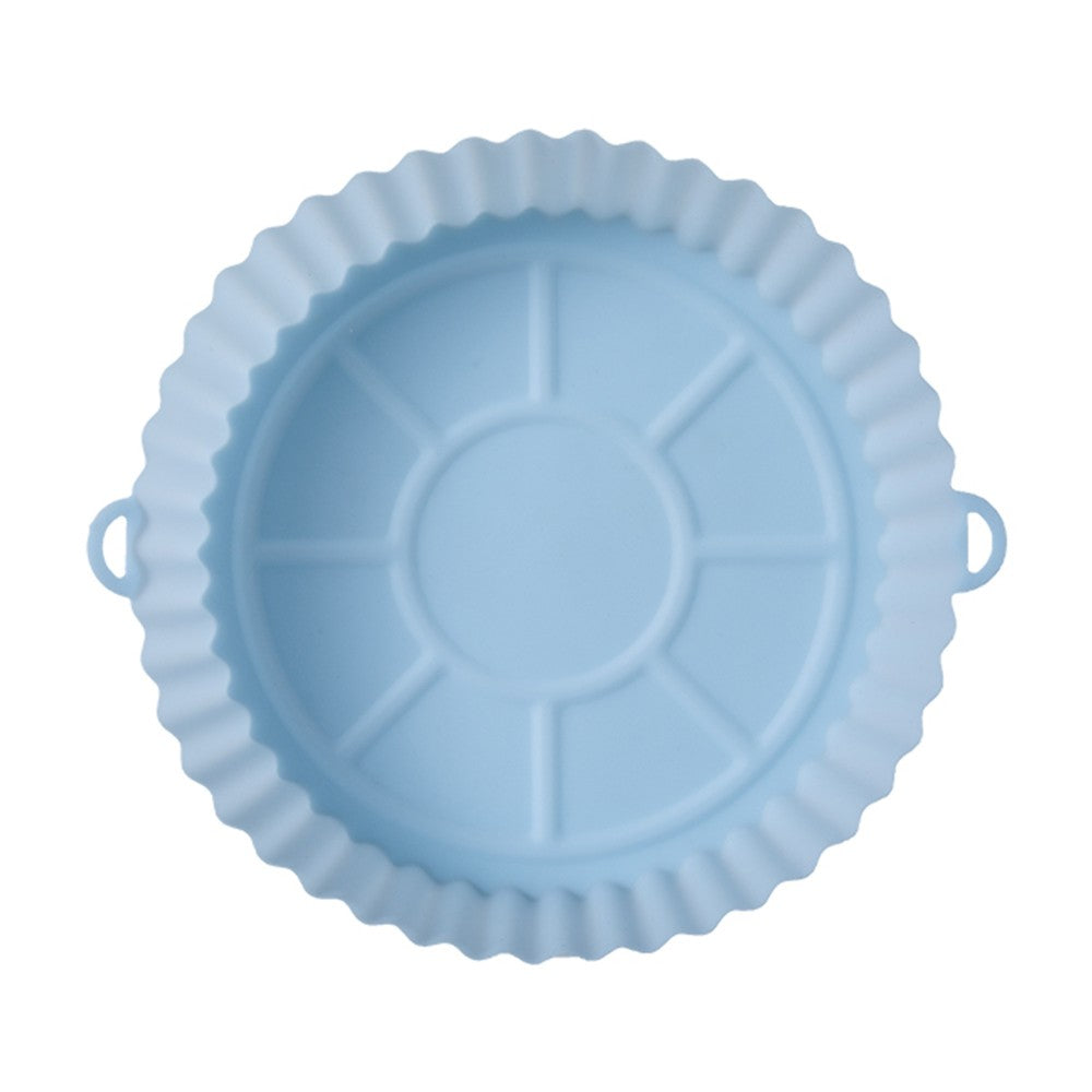 2Pcs FDA Certified Silicone Reusable Air Fryer Liner Baking Tray Mat - Blue