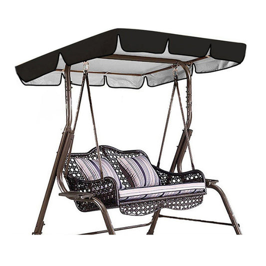Black Outdoor Garden Swing Chair Canopy Top Cover for 3 Seat Swing Chair