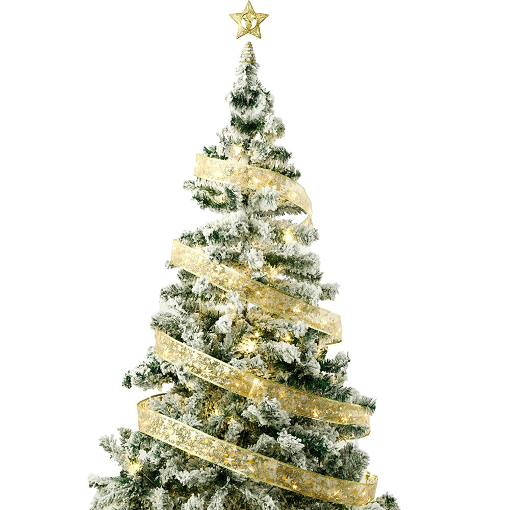 2Pcs 5 Meters Christmas Tree Ribbon LED String Light Xmas Decor - Warm Light