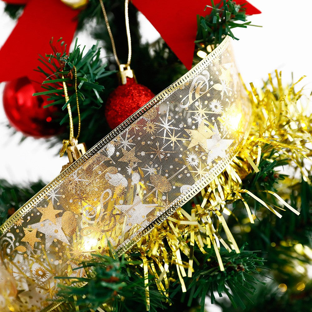 2Pcs 5 Meters Christmas Tree Ribbon LED String Light Xmas Decor - Warm Light