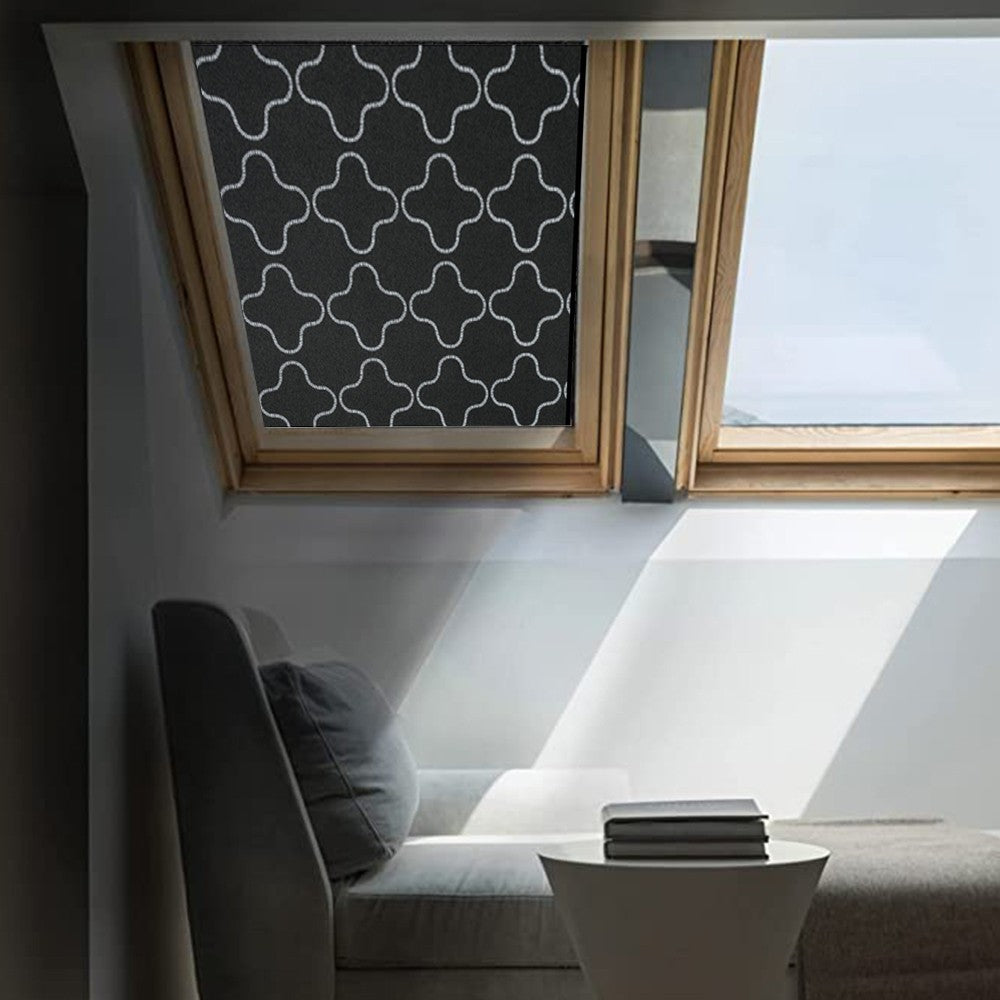 2Pcs 2m Total Blackout Window Privacy Film Frosted Window Cling Sticker -Style 1