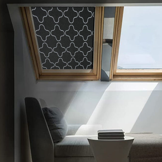 2Pcs 2m Total Blackout Window Privacy Film Frosted Window Cling Sticker -Style 1