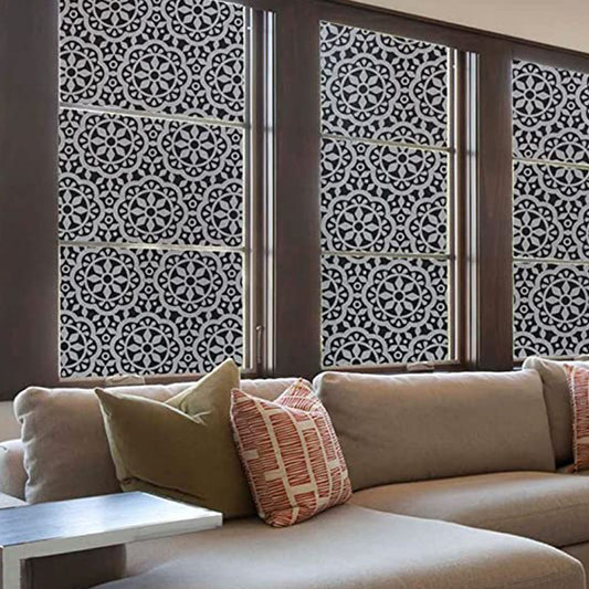 2Pcs 2m Total Blackout Window Privacy Film Frosted Window Cling Sticker -Style 2