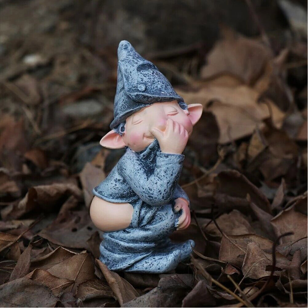 Funny Garden Dwarf Gnome Resin Statue Naughty Miniature Statue Garden Yard Decor