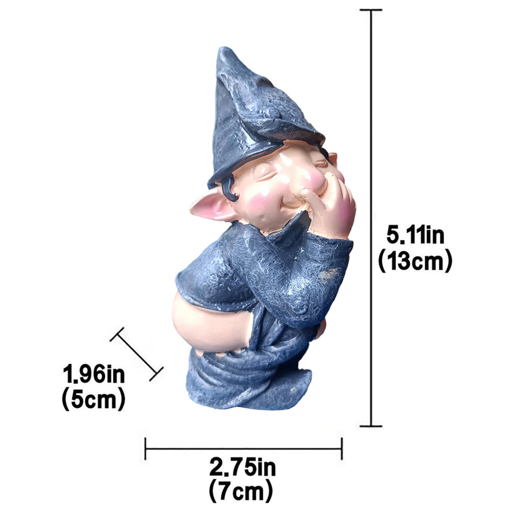 Funny Garden Dwarf Gnome Resin Statue Naughty Miniature Statue Garden Yard Decor