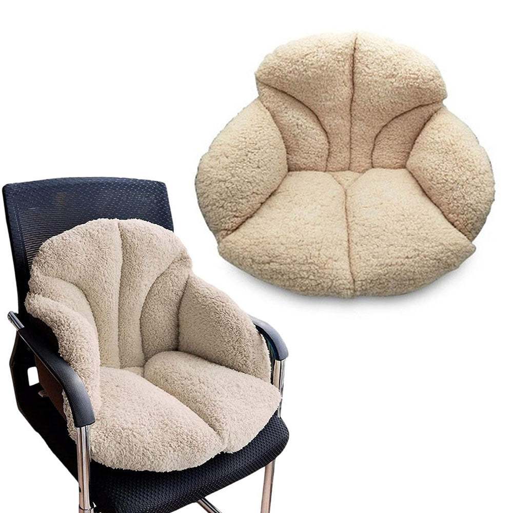 Fleece Lumbar Back Support Chair Seat Cushion