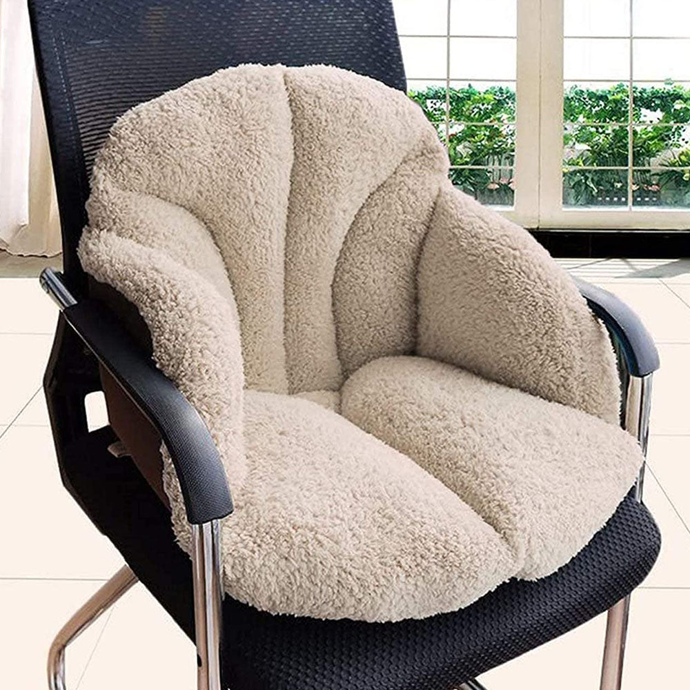Fleece Lumbar Back Support Chair Seat Cushion