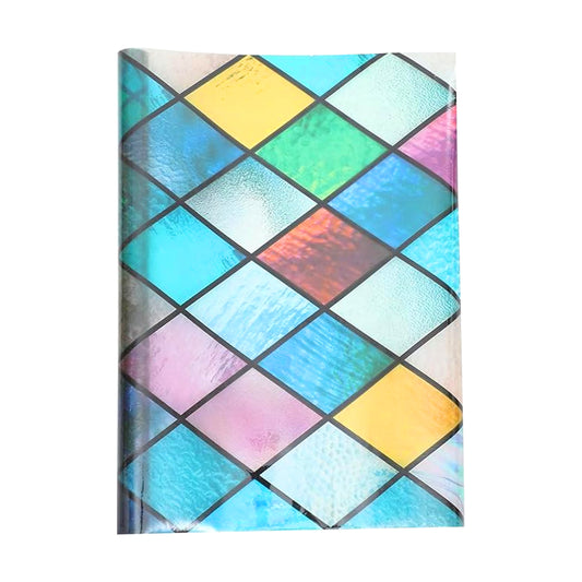 1 or 2 Static Cling Rainbow Lattice Glass Window Film Stained Window Sticker
