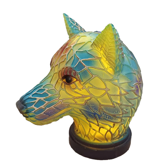 Colorful Animal Shape Table Lamp Resin Night Light Home Decor - Wolf Style