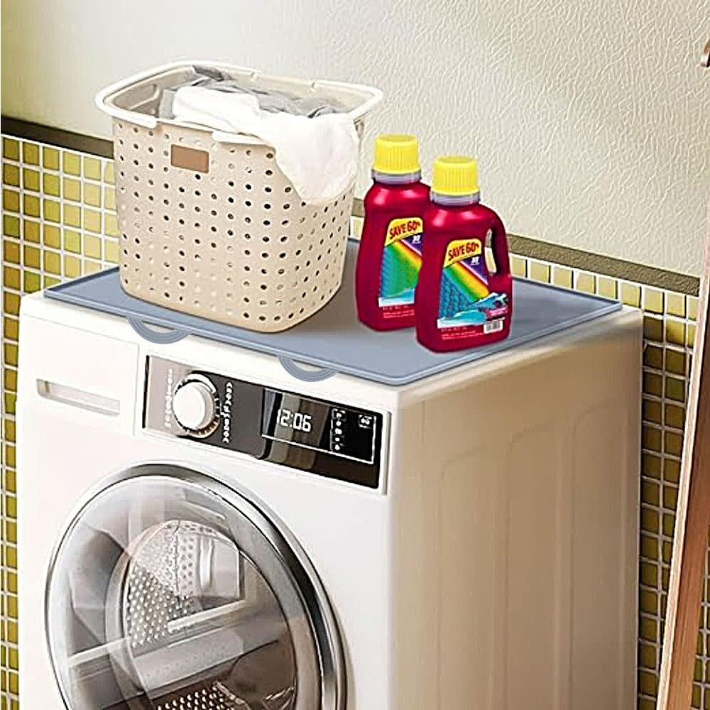 44.5x40cm Silicone Washer Dryer Top Protector Washing Machine Top Mat - Grey