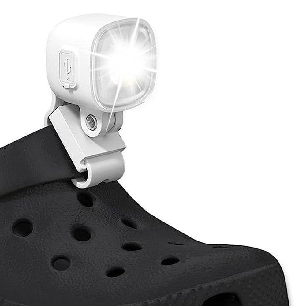 2Pcs USB Rechargeable Croc Headlights Water-resistant Shoes Lights - White