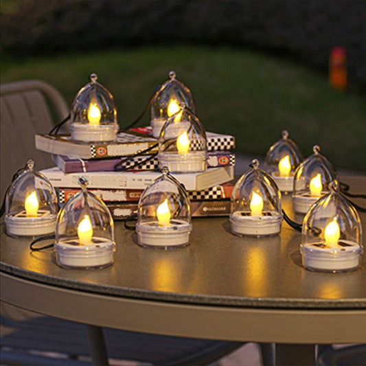 6Pcs Solar Flameless Candle Lights Garden Hanging Decorative LED Lights - White