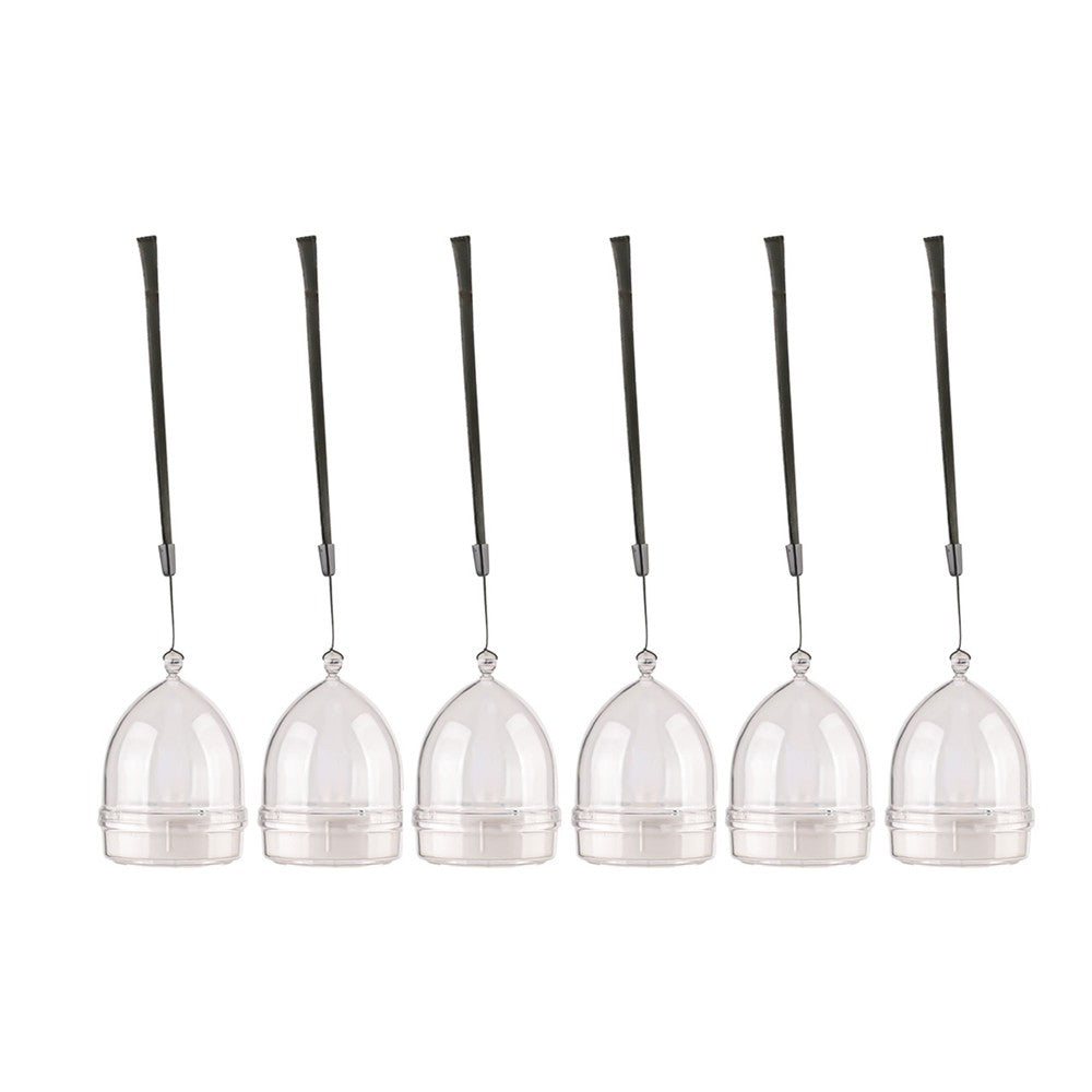 6Pcs Solar Flameless Candle Lights Garden Hanging Decorative LED Lights - White