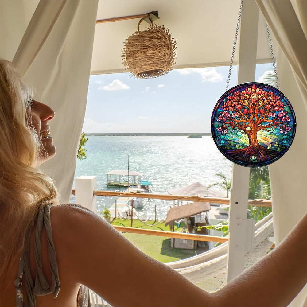 15cm Tree of Life Hanging Decorative Panel Window Hangings Home Wall Art