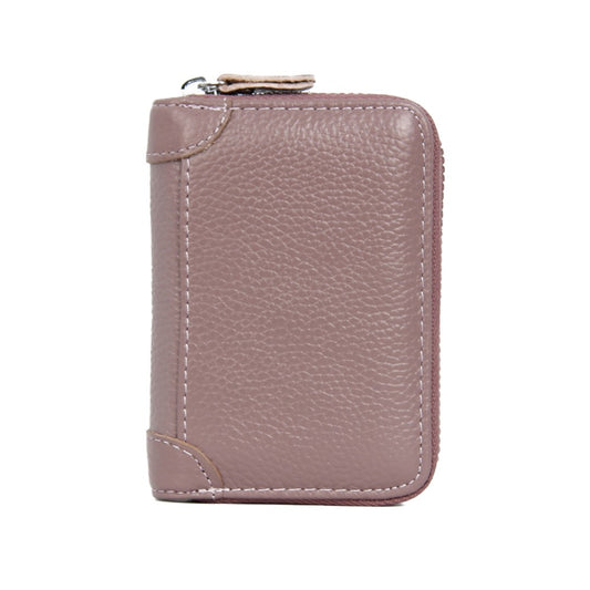 20 Card Slots RFID Blocking Genuine Leather Card Holder Wallet Purse - Purple