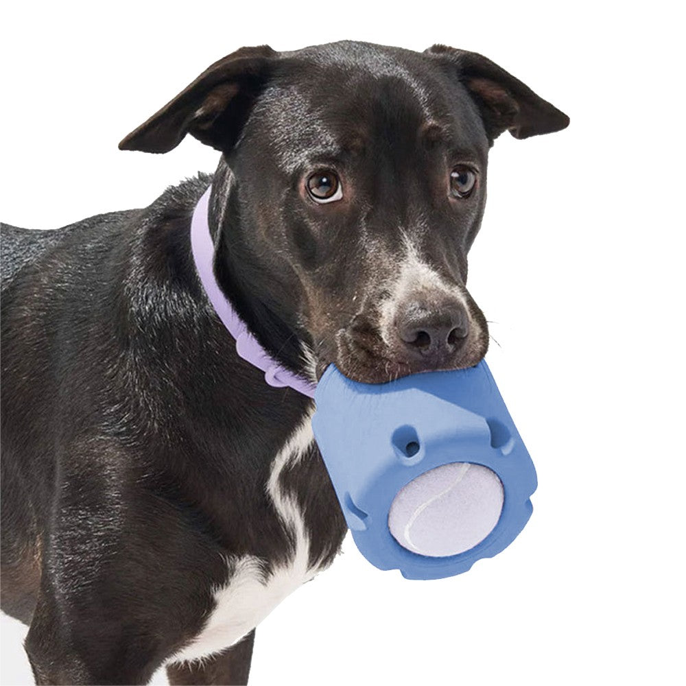 Pet Chew Toy Tennis Tumble Puzzle Toy Pet Interactive Training Toy - Light Blue