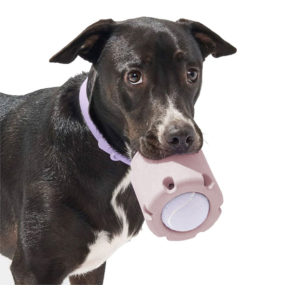 Pet Chew Toy Tennis Tumble Puzzle Toy Pet Interactive Training Toy - Pink