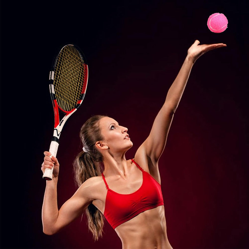 3Pcs Pink High Bounce Practice Tennis Balls for Beginners with Tennis Ball Can