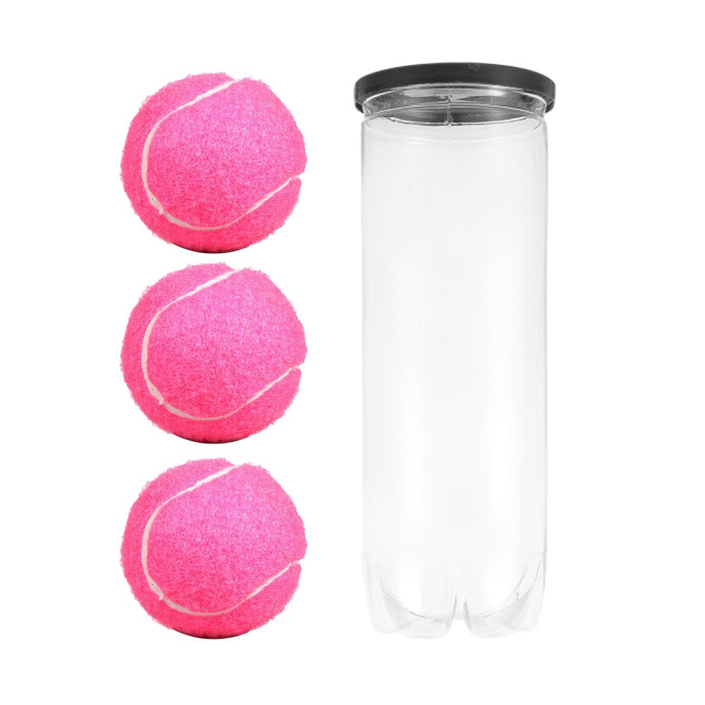 3Pcs Pink High Bounce Practice Tennis Balls for Beginners with Tennis Ball Can