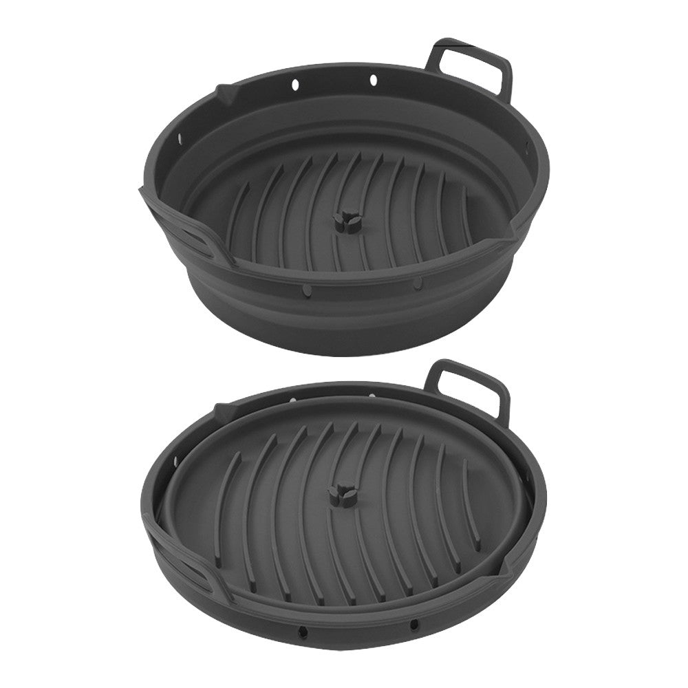 Reusable Air Fryer Silicone Liner and Divider Set with Silicone Gloves - Black