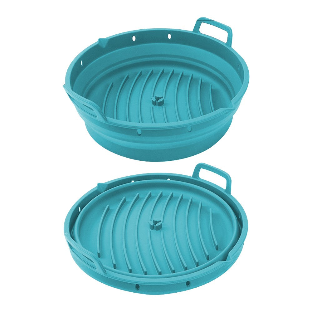 Reusable Air Fryer Silicone Liner and Divider Set with Silicone Gloves - Blue