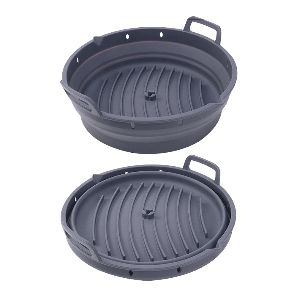 Reusable Air Fryer Silicone Liner and Divider Set with Silicone Gloves - Grey