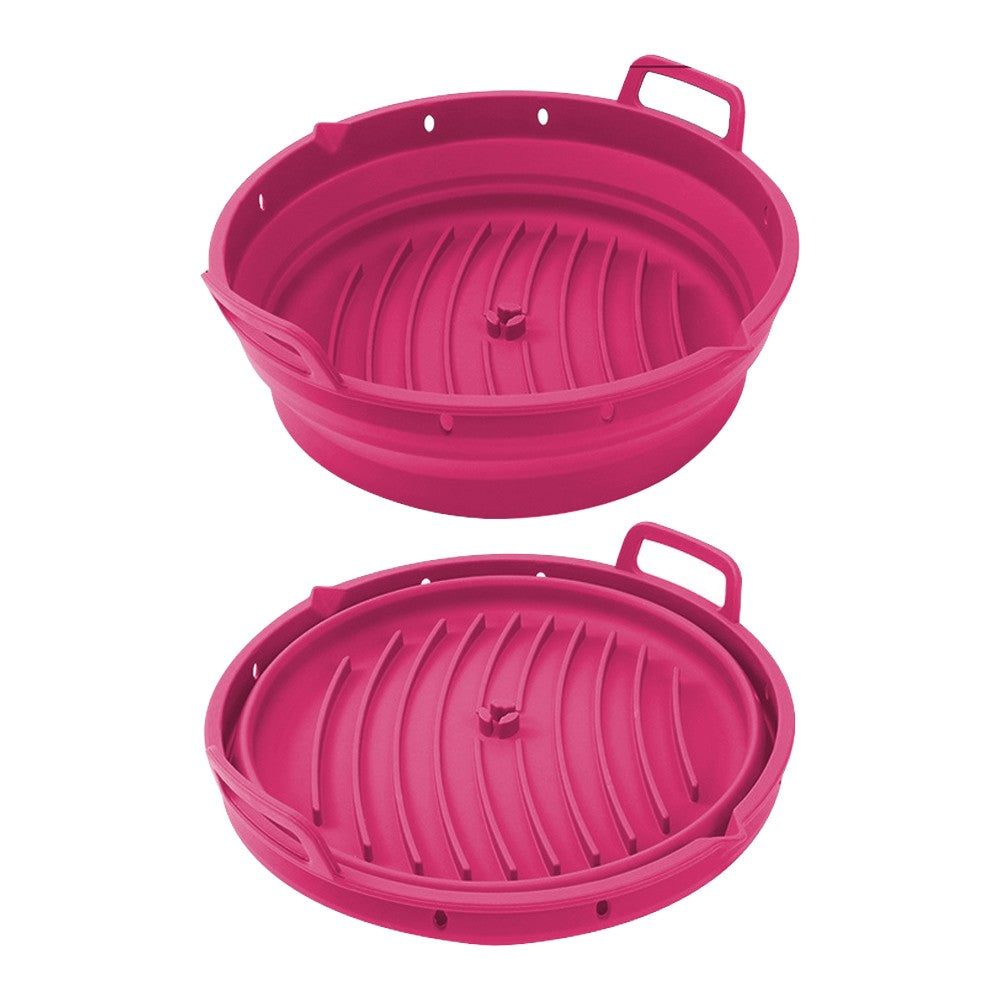 Reusable Air Fryer Silicone Liner and Divider Set with Silicone Gloves - Red