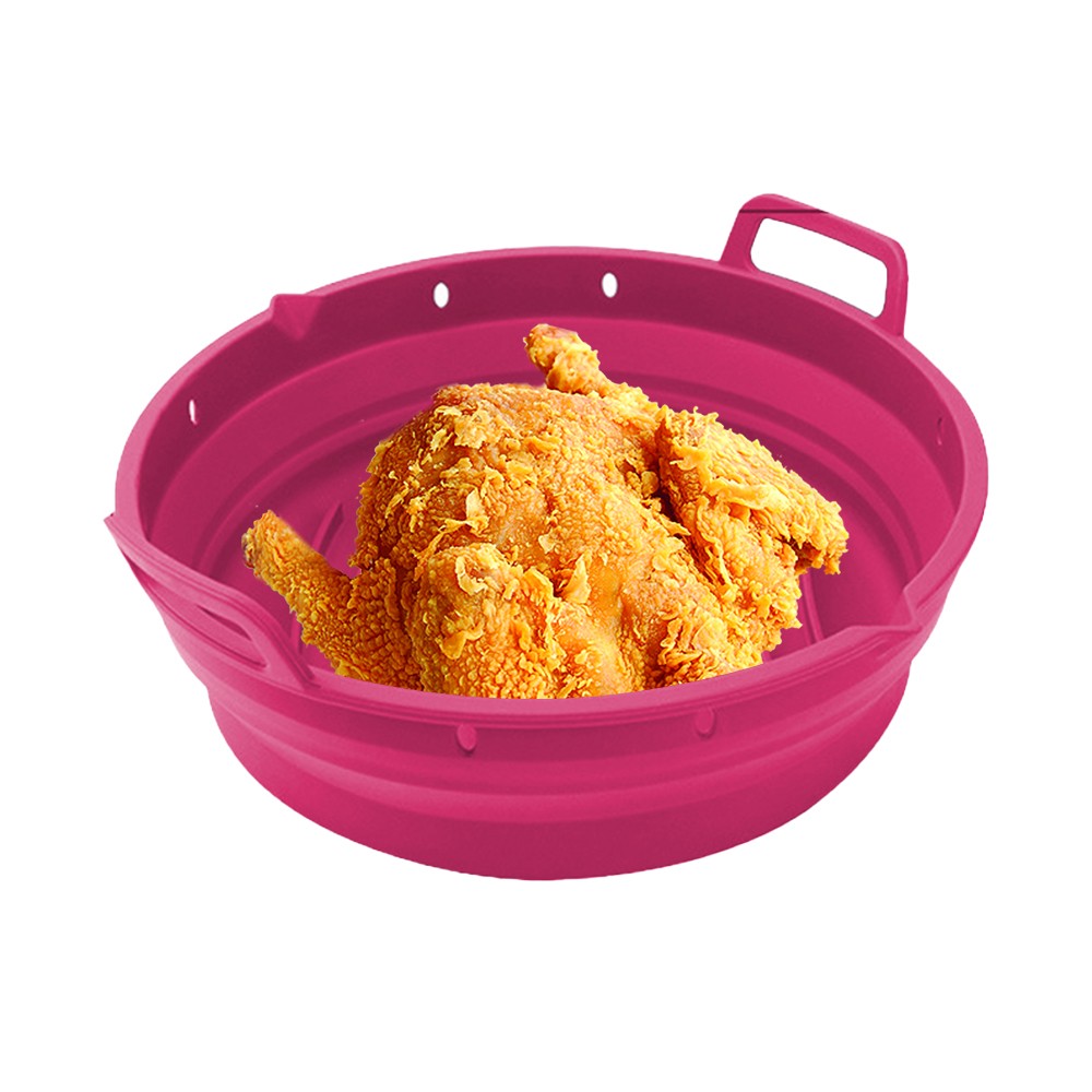 Reusable Air Fryer Silicone Liner and Divider Set with Silicone Gloves - Red