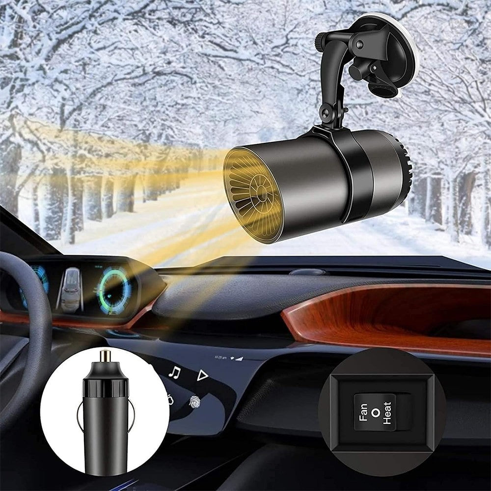 2Pcs Portable 12V Car Heater Car Windshield Defroster with Suction Holder