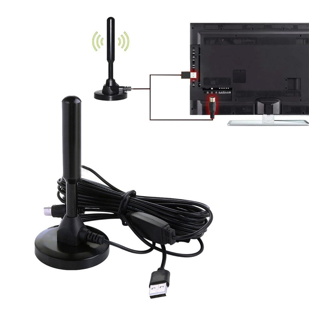 1Pc Portable Digital TV Antenna Indoor HDTV Aerial Signal Booster Amplifier