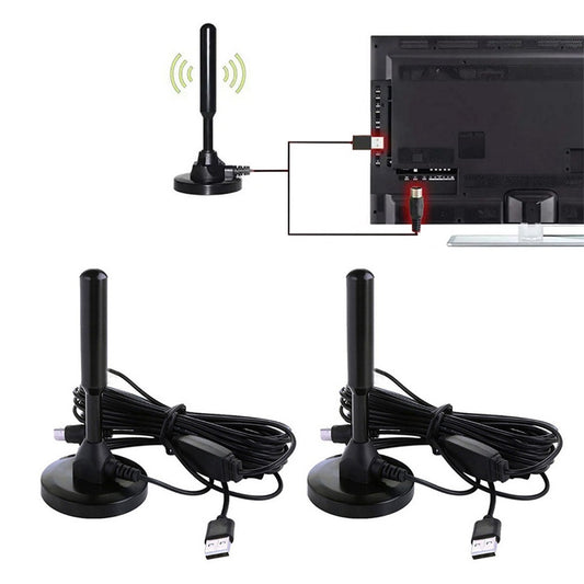 2Pcs Portable Digital TV Antenna Indoor HDTV Aerial Signal Booster Amplifier