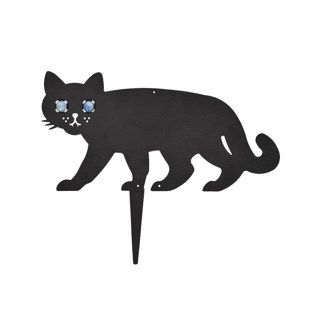1Pc Cat Scarer Cat Deterrent Repeller Metal Black Cat Silhouette Garden Statue