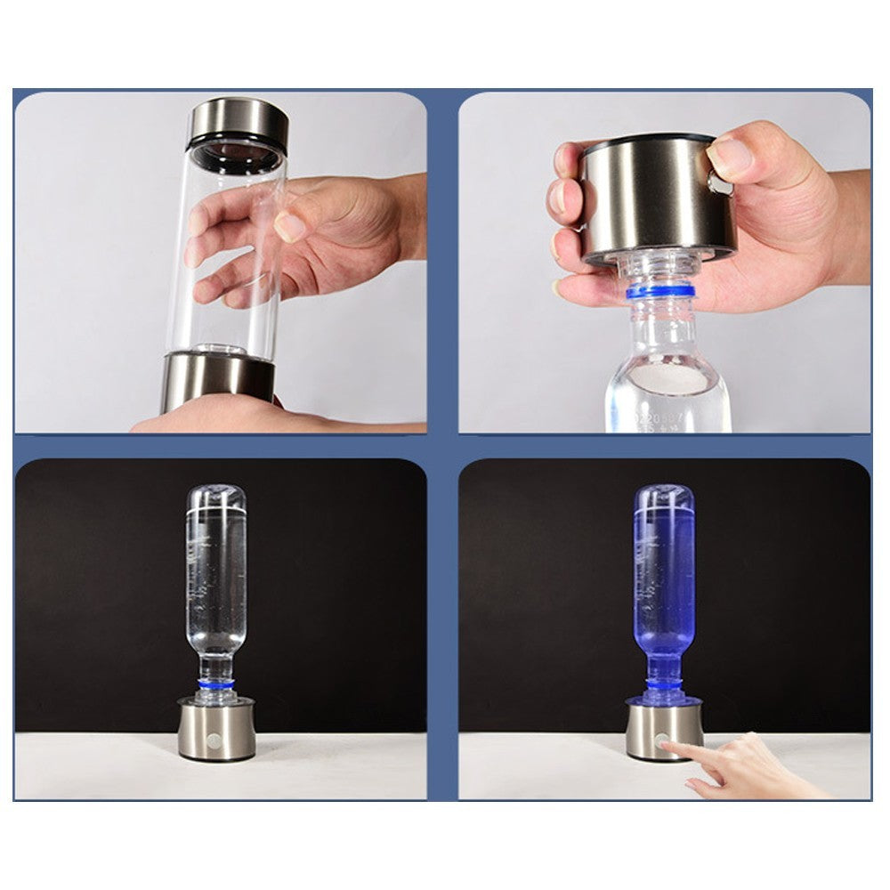 2-in-1 450ml Hydrogen-rich Water Bottle USB Hydrogen Generator Water Bottle